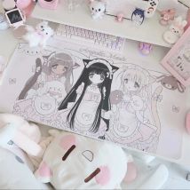 Cartoon Original Mädchen Maus Pad PU Leder Sekundäre Yuan Maid Studentenwohnheim Nicht-slip Tisch Matte Große Computer Tastatur pad