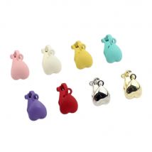 Zinc Alloy Spray Paint Heart Base Earring Holeless Ear Clips Connector 6pcs/lot For DIY Fashion Drop Earrings Making Accessories