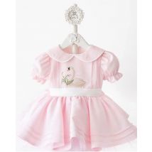 0-12Y Baby Mädchen Sommer Rosa Schwan Stickerei Türkische Vintage Prinzessin Rosa Kleid für Geburtstag Urlaub Ostern Fotografie Eid B199