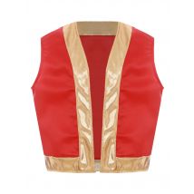 Kids Toad Game Character Cosplay Costume Open Front Vest Waistcoat Halloween Carnival Theme Party Super Pipeman Bros Dress Up