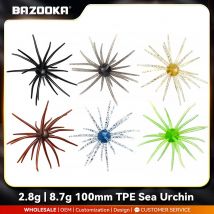 Bazooka TPE Angelköder, simulierter PVC-Seeigel, 2 g, 8 g, weiches Hecht-Silikon für Brassen, Seebarsch, Tilapia-Zahnräder, Mandarine, Winterköder