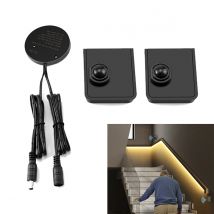 12V 24V LED-Streifenlicht-Zubehör-Controller, wiederaufladbarer PIR-Bewegungssensor-Schalter, Batterie im Lieferumfang enthalten, funktioniert für LED-Streifen COB/5050