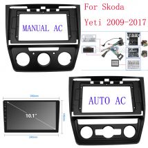 Car Radio Fascias Frame For Skoda Yeti 2009-2017 10 inch Stereo Panel Harness Power Cable Adapter Canbus Decoder Mount Kit