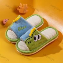 Frühling Herbst Winter kinder Dinosaurier Leinen Hausschuhe Mode Nette Mädchen Junge Nicht Slip Atmungsaktive Closed Toe Indoor Boden Schuhe
