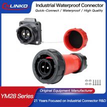 CNLINKO M28 Wasserdichter Steckverbinder IP68 35A/50A Stromkabelanschluss DL28 Steckdose Stecker und Buchse 2/3/5 Pin Schnellverbinder