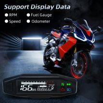 Ein Universal LCD Digital Motorrad Meter Lcd-computer-geschwindigkeitsmesser-grüne Elektrische Injektion Motor Bike Kraftstoff Tachometer Motorrad Teile