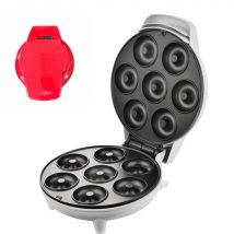 1200W 7 Forma Doppio riscaldatore Antiaderente Macchina per ciambelle Macchina per la colazione Indicatore luminoso facile da pulire Rosso