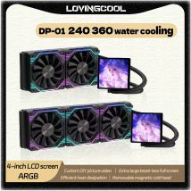 LOVINGCOOL DP-01 360/240 CPU radiatore liquido di raffreddamento radiatore acqua fai da te a schermo intero super grande senza telaio da 4,0 pollici