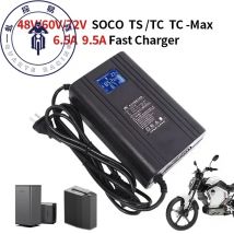 Para Super Soco TC Max cargador 10A15A cargador inteligente rápido enchufe Original TS TC Max cargador con pantalla bicicletas eléctricas motocicleta para SOCO
