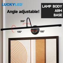 LUCKYLED-Lámpara de pared Led, 80CM, 100CM, AC85-265V, luz para espejo de baño, accesorio de iluminación de pared interior, aplique de pared con imagen negra