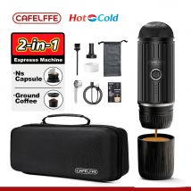 Cafelffe Macchina per caffè espresso portatile elettrica wireless combinata per esterni, regalo per caffè che dà campeggio escursionismo Borsa da viaggio caffettiera
