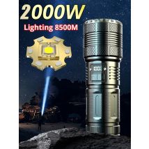 10000M LED-Taschenlampe USB C wiederaufladbar 8000W Blitzlicht 9900000000 LM Power Taschenlampen Zoom Taktische Laterne 20000 mAh Akku