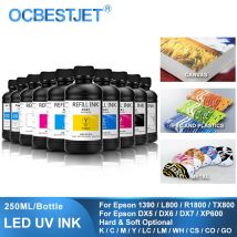 250ML LED Inchiostro UV Per DX4 DX5 DX6 DX7 DX10 TX800 XP600 Testina di Stampa Per Epson 1390 L800