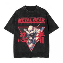 Maglietta da uomo Metal Gear Solid 3 Magliette lavate Eater di serpenti Maglietta estiva da gioco Maglietta casual allentata vintage Regalo di compleanno
