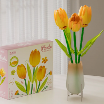 JAKI Plant Serie imitiert ewige Blumentulpe DIY Blumenstrauß Heimdekoration Mädchen Bausteine Blume kleine Partikel Spielzeug