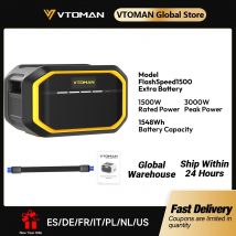 VTOMAN Questa batteria extra FlashSpeed1500 è o1548Wh per la centrale elettrica VTOMAN FlashSpeed1000/FlashSpeed1500 con 1500 W (3000 W di picco)