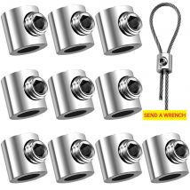 10 stücke Für 1/2mm Draht Seil Klemme Edelstahl Kabel Einstellbare Kupfer Metall Suspension Clips Schraube Befestigung Hardware zubehör