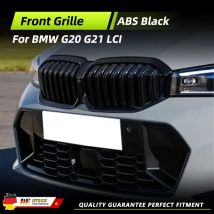 Auto Front Nieren Doppellatten Für BMW 3er G20 G21 LCI 2023 2024 2025 Auto Racing Stoßstange Grille Body Kits ABS glänzend Schwarz