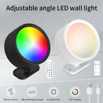 Moderne magnetische Wandleuchten LED Wandleuchte 360° °   Rotations-Wandleuchten mit wiederaufladbarer RGB-Wandleuchte, Raumdekoration mit Fernbedienung
