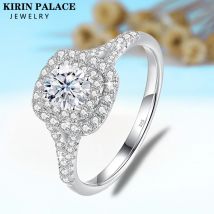 Kirin Palast 0,6 ct d Farbe Moissan ite Halo Verlobung Ehering mit gra cer Sterling Silber Ringe für Frauen Schmuck