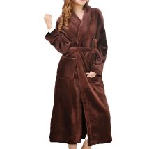 Winter Warm Flannel Nightdress Bathrobe Coral Fleece Long Robe Kimono Gown Thicken Homewear Casual Sleepwear Intimate Lingerie