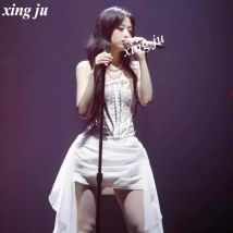 Kpop Frauen Gruppe Sänger Konzert Jazz Dance Kostüm Nachtclub Dj Weiß Fransen Unregelmäßige A-linie Lange Röcke Bühne Leistung Tragen