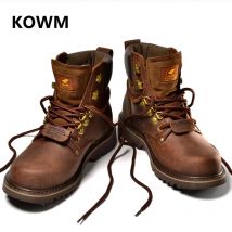 KOWM Cowhide Outdoor Men Hiking Shoes Waterproof Tactical Desert shoes Hunting Boots Snow Boots Fur Sneaker Women Trekking Shoes