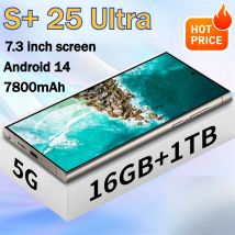 Nuova versione globale S + 25 Ultra 7.3HD Telefoni cellulari originali 4G 5G Dual SIM Smartphone Android 14 Cellulare 7800mAh Cellulari