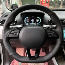 Coprivolante per auto fai-da-te in ecopelle traspirante nero per Leapmotor T03 C11 coprivolante intrecciato accessori per auto