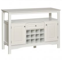 HOMCOM Aparador de Cocina con 1 Cajón 1 Estante Abierto 116,5x40x82,5 cm Blanco