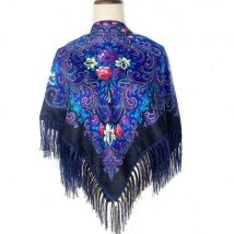 115*115cm Frauen Russische Schal Luxus Floral Print Platz Bandana Ukrainischen Fransen Schal Babuschka Taschentuch Kopf Wraps