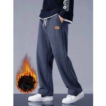Pantaloni sportivi in velluto a coste caldi e spessi invernali da uomo con fodera in pile con coulisse pantaloni larghi dritti pantaloni termici in pile casual da uomo