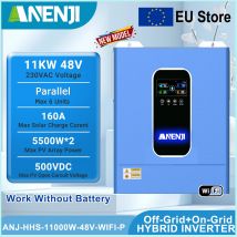 11KW Hybrid Solar Inverter 6.2KW 5KW 48V 230V Pure Sine Wave Off/On Grid Inverter PV 500V 160A  MPPT Solar Charger Dual PV Input