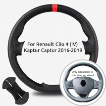 Maßgeschneiderte Auto-Lenkrad-Flechtabdeckung für Renault Clio 4 (IV) Kaptur Captur 2016–2019, handgenähte Lenkwickel aus Leder