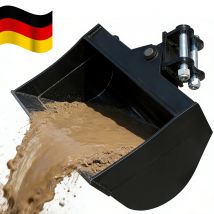 600 mm neigbarer Schaufelaufsatz für 1-Tonnen-Minibagger mit zwei Kraftstoffleitungen und zwei Stiften