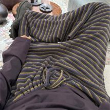 2025 Striped Sweatpants for Women Korean Casual Streetwear Wide Leg Pants Y2K Harajuku High Waist Joggers Baggy Straight Trouser