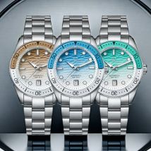 WISHDOIT Automatische Herren-Taucheruhr mit ozeanblauem und weißem Wellenzifferblatt, 8215-Uhrwerk, Saphirglasspiegel