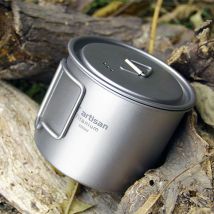 550ml Titanium Water Cup Cooking Pot Outdoor Camping Picnic Tableware Coffee Mug Folded Handle Drinking Mugs Ta8310
