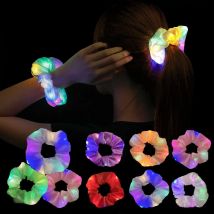 1/10 stücke LED Haar Scrunchy Mädchen Frauen Leuchten Haar Bands Geburtstag Party Haar Krawatten Glowing Scrunchies Kopfbedeckung Haar zubehör