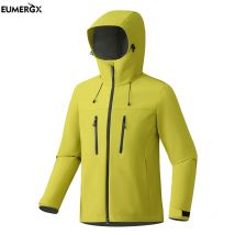 EUMERGX Wasserdichte Unisex-Windjacke – einlagiger Regenmantel für Wandern, Camping – zertifizierter mäßiger Regenschutz