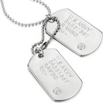 Classic 2Pcs Mens Military Army Dog Tag Pendant Necklace for Men Dad Husband with Bead Chain Christmas Birthday Jewelry Gifts