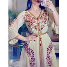 Luxus eid muslimischen Kleid für Frauen Ramadan arabische Abaya islamische Abend party Jalabiya Marocain Kleidung türkischen marok kanis chen Kaftan
