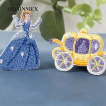 1 Piece Embroidered Fairy Tale Girls Appliques Accessories DIY Sticker Craft Patches Applications for Clothes T-Shirt Bag Shoes
