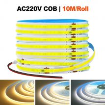220V 5m 10m 15m 20m 50m COB LED Strip Light Super Bright 240LEDs Flex Tape Illuminazione lineare RA90 Caldo bianco naturale Blu Rosso Rosa