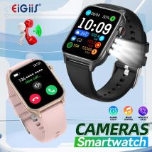 EIGIIS P6 Max Smart Watch 1.96 "HD grande schermo uomini e donne con torcia a LED Bluetooth chiamata orologi sportivi di moda