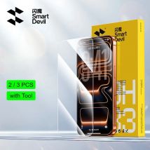 SmartDevil 2/3 SZT. Folia Ochronna na Ekran do iPhone 17Pro Max 17 Bezramkowa Folia ze Szkła Hartowanego do iPhone Air Przeciwodpyłowa Przezroczysta