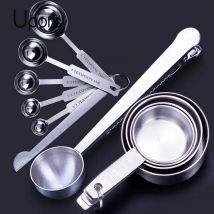 UPORS Misurini Set di misurini da cucina impilabili premium Set di misurini e cucchiai in acciaio inossidabile