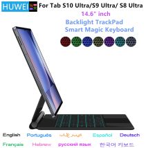 HUWEI para Samsung Galaxy Tab S10 Ultra & S9 Ultra & S8 Ultra tableta de 14,6 pulgadas funda mágica teclado táctil retroiluminación magnética