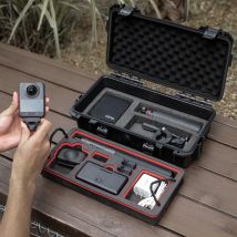 STARTRC Custodia rigida portatile a 2 strati con cintura per accessori per fotocamera DJI OSMO 360 Custodia da trasporto impermeabile