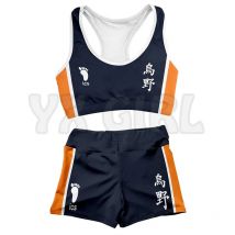 Haikyuu Team Karasuno  3D Printed Active Wear Set Combo Outfit Yoga Fitness Soft Shorts Women For Girl Short Sets
